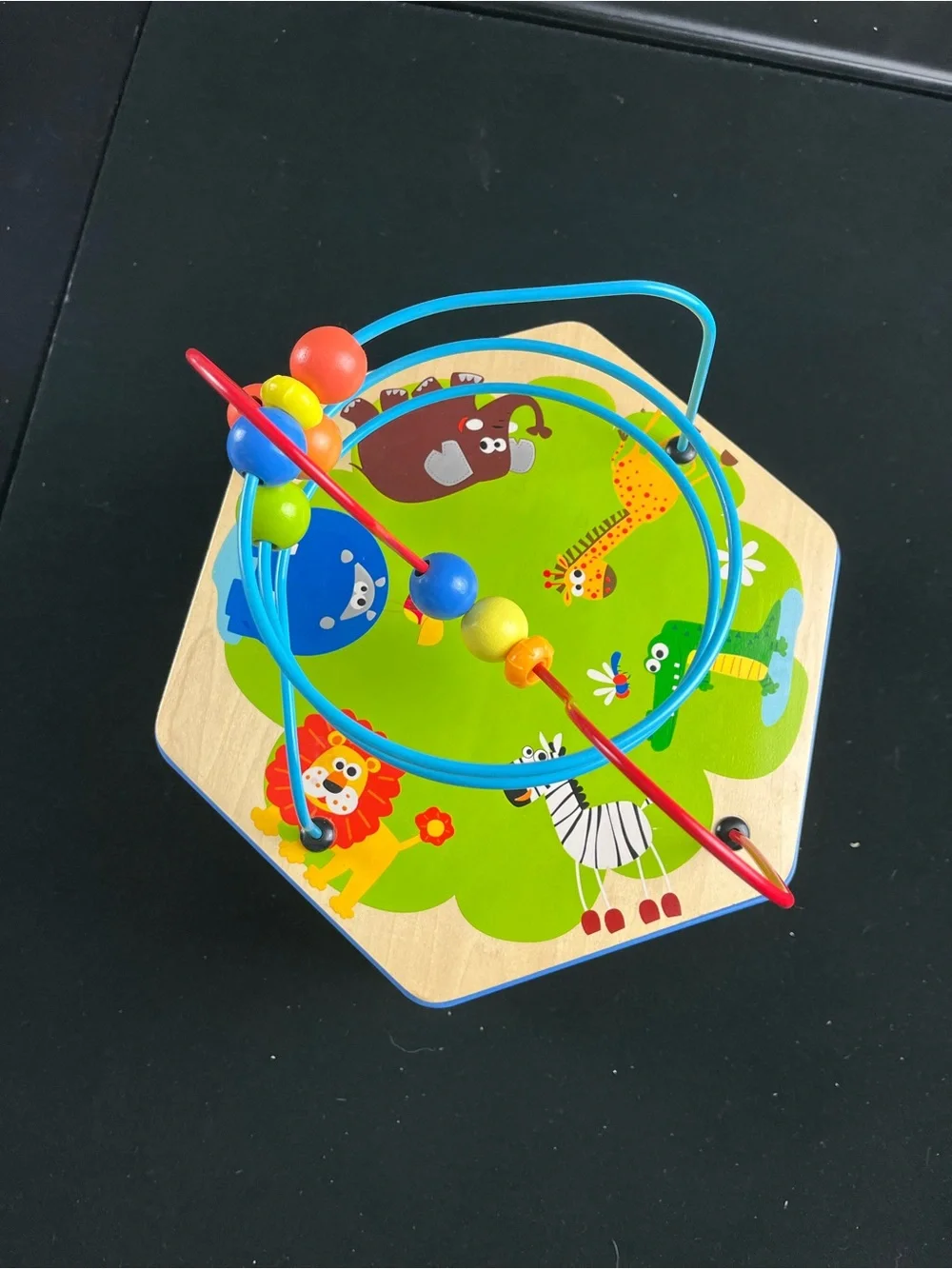 Wooden Multi-Activity Bead Maze Cube - Colorful Learning Toy